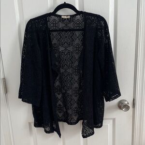 Urban Renewal Black Floral Lace Open-Front Cardigan